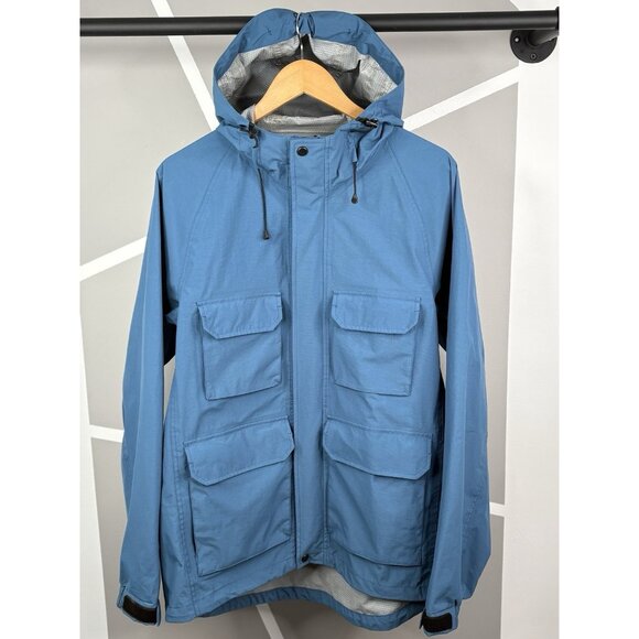 Duluth Trading Co. No-Rainer Waterproof Rain Jacket Men’s M Blue Hooded - Picture 1 of 16